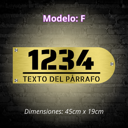 Placa Residencial - Modelo "F"