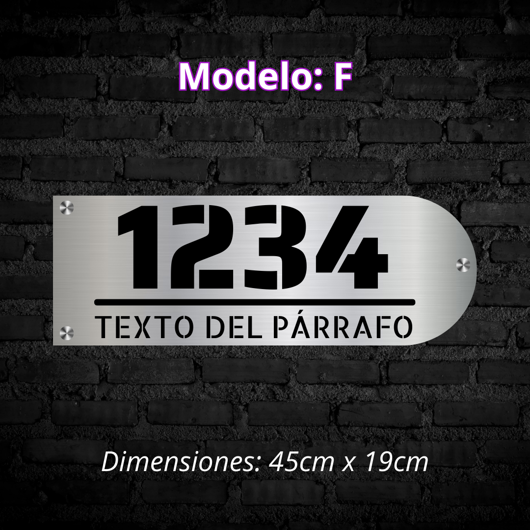 Placa Residencial - Modelo "F"