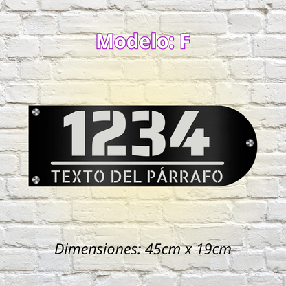 Placa Residencial - Modelo "F"