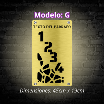 Placa Residencial - Modelo "G"