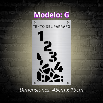 Placa Residencial - Modelo "G"