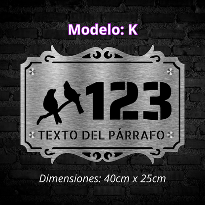 Placa Residencial - Modelo "K"