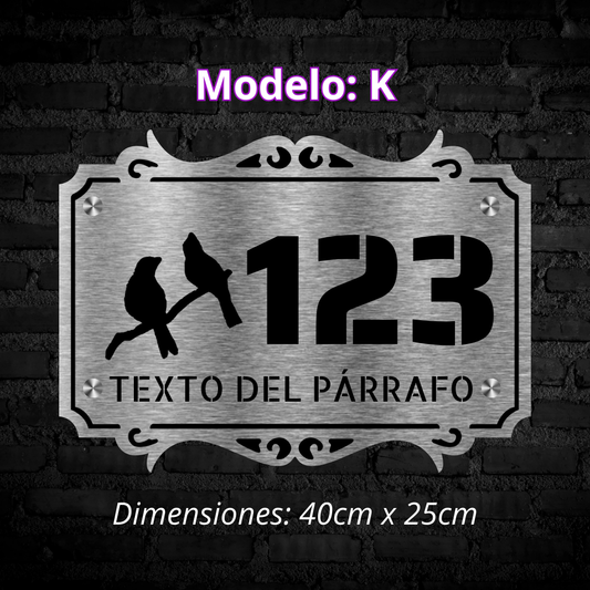 Placa Residencial - Modelo "K"