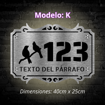 Placa Residencial - Modelo "K"