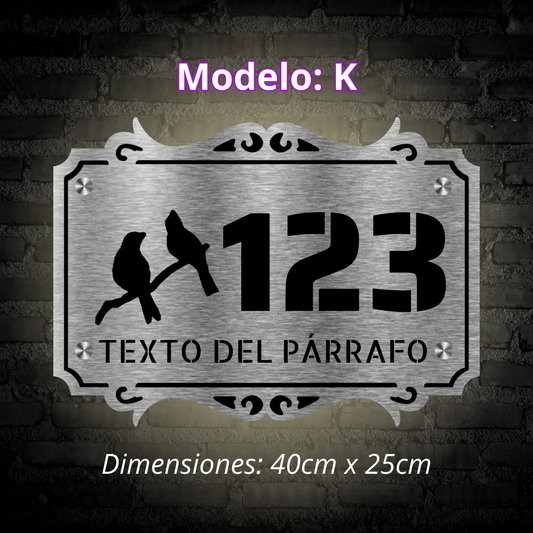 Placa Residencial - Modelo "K"