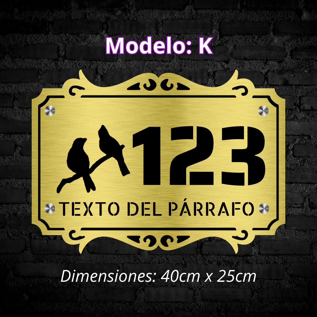 Placa Residencial - Modelo "K"