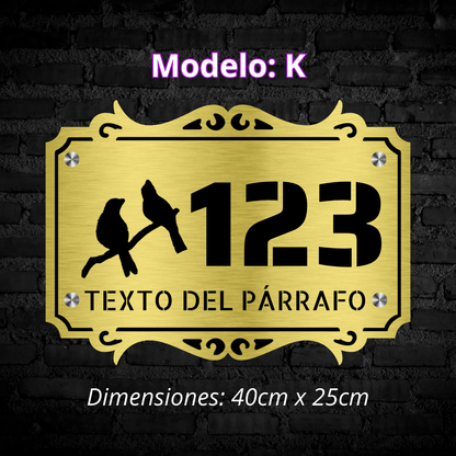 Placa Residencial - Modelo "K"