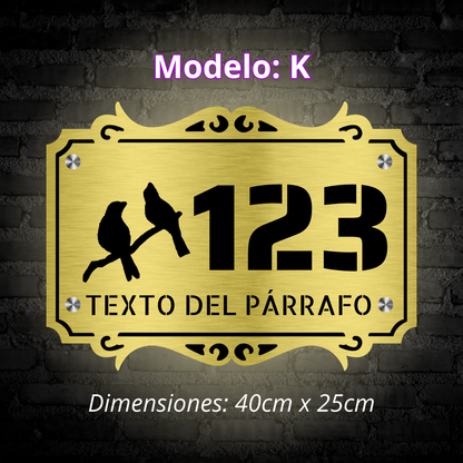 Placa Residencial - Modelo "K"