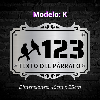 Placa Residencial - Modelo "K"