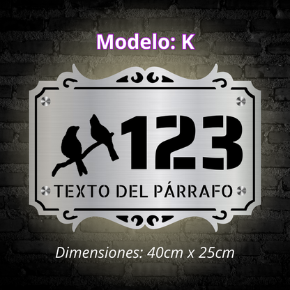 Placa Residencial - Modelo "K"