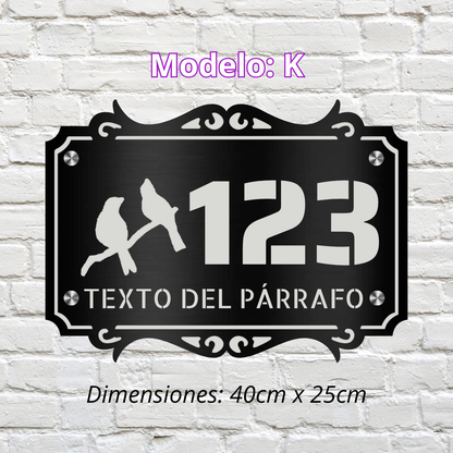 Placa Residencial - Modelo "K"