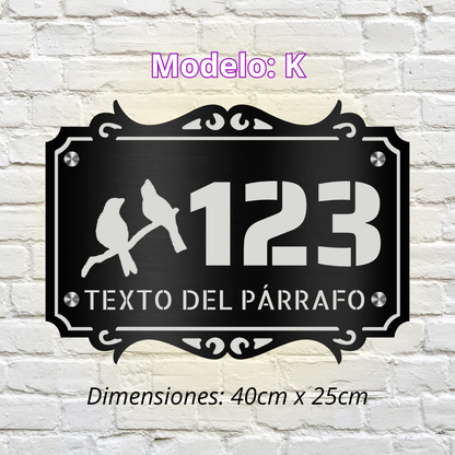 Placa Residencial - Modelo "K"