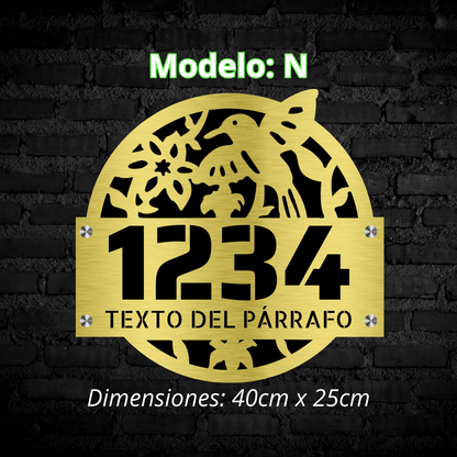 Placa Residencial - Modelo "N"