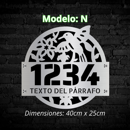 Placa Residencial - Modelo "N"