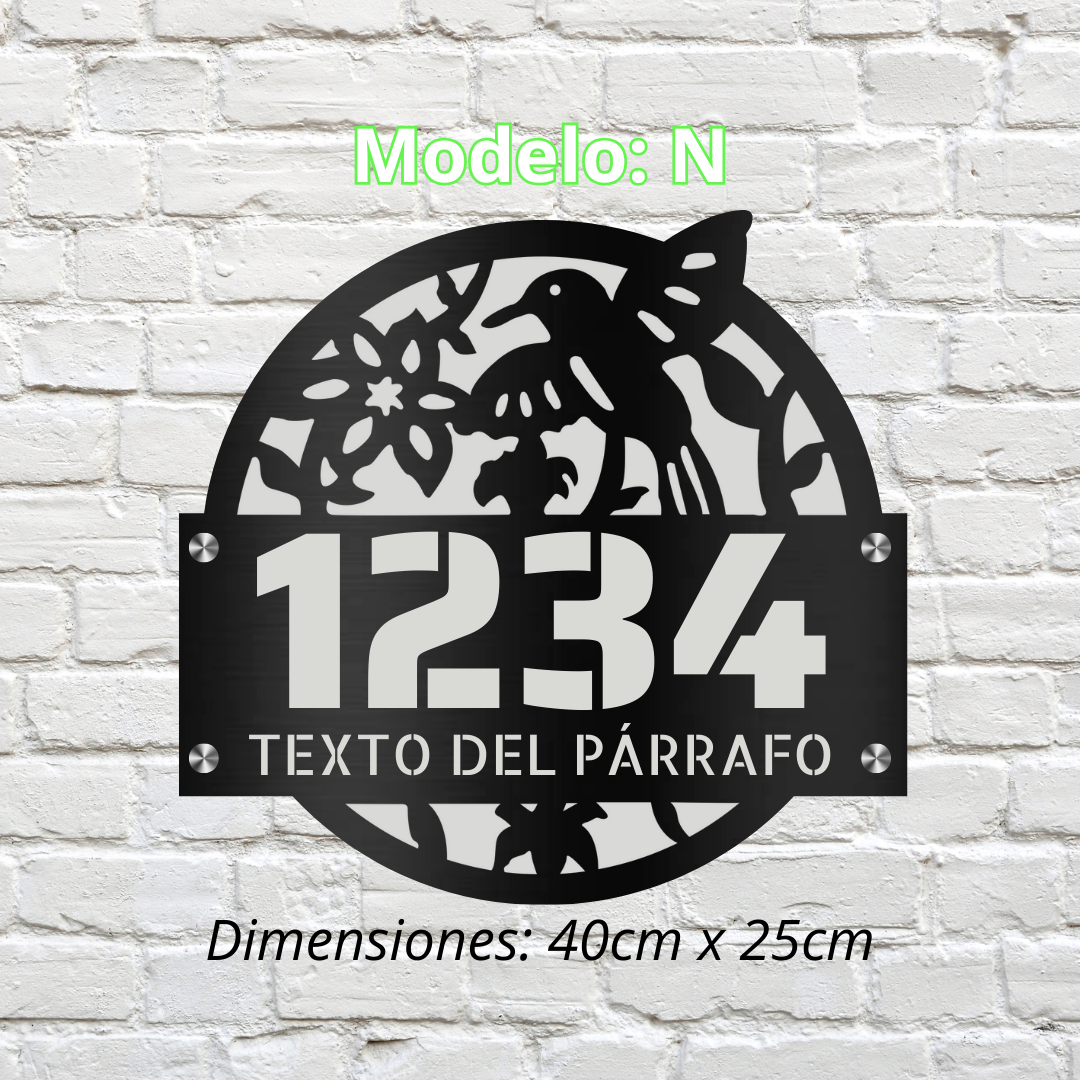 Placa Residencial - Modelo "N"
