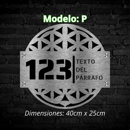 Placa Residencial - Modelo "P"