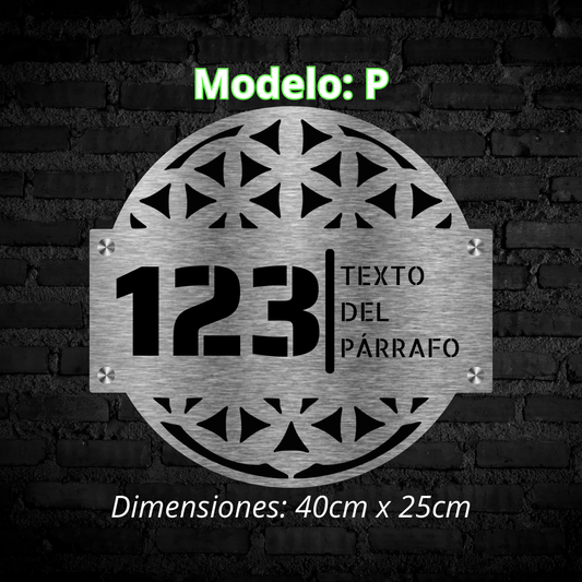 Placa Residencial - Modelo "P"