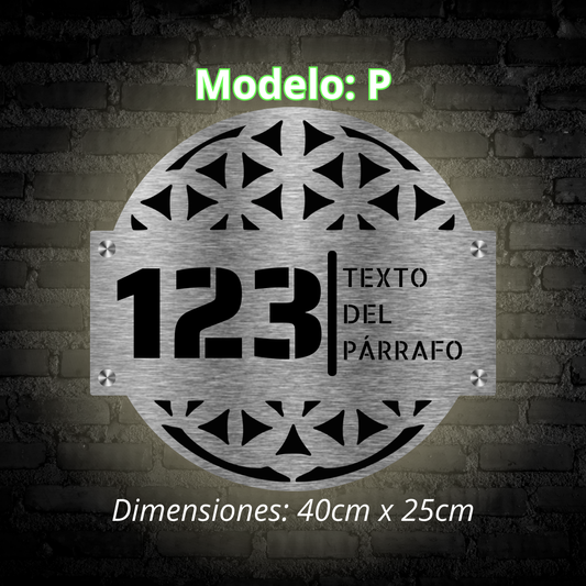 Placa Residencial - Modelo "P"