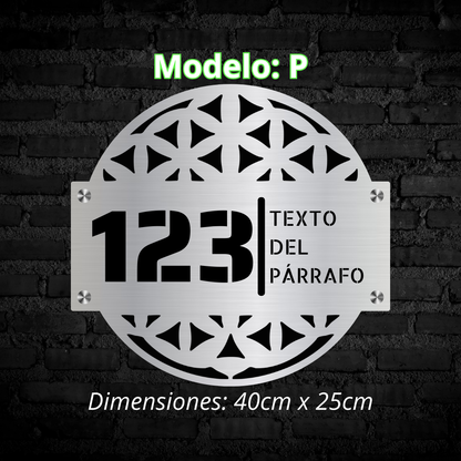 Placa Residencial - Modelo "P"