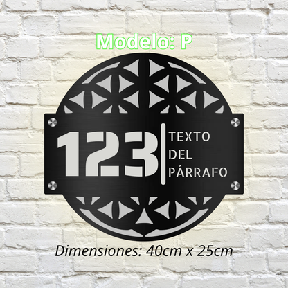 Placa Residencial - Modelo "P"