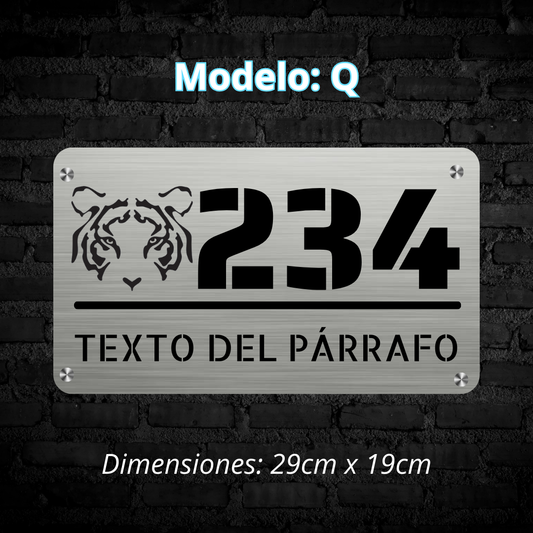 Placa Residencial - Modelo "Q"