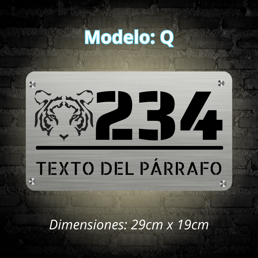Placa Residencial - Modelo "Q"