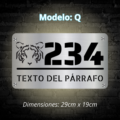 Placa Residencial - Modelo "Q"