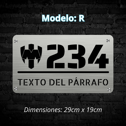 Placa Residencial - Modelo "R"