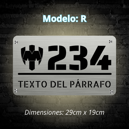 Placa Residencial - Modelo "R"