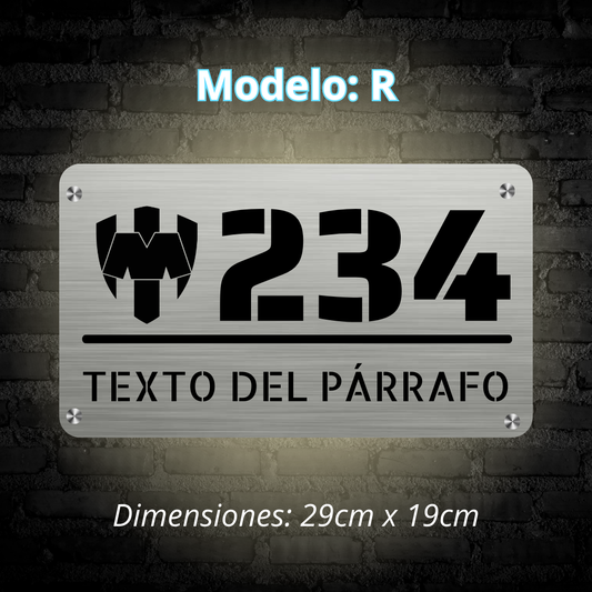 Placa Residencial - Modelo "R"