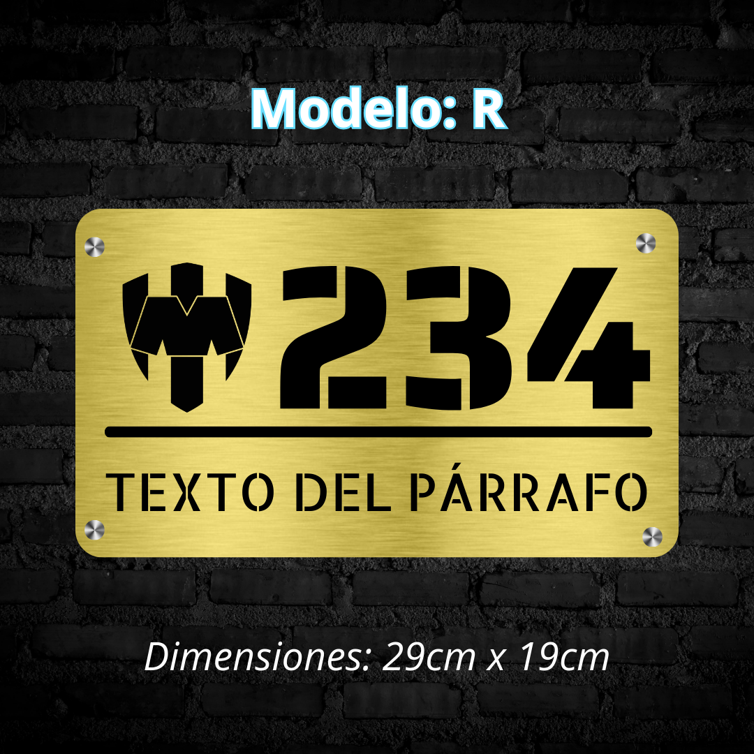 Placa Residencial - Modelo "R"