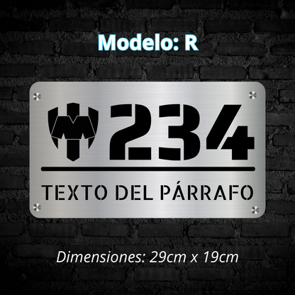 Placa Residencial - Modelo "R"