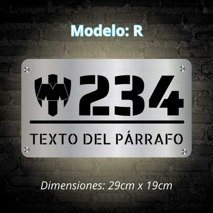 Placa Residencial - Modelo "R"